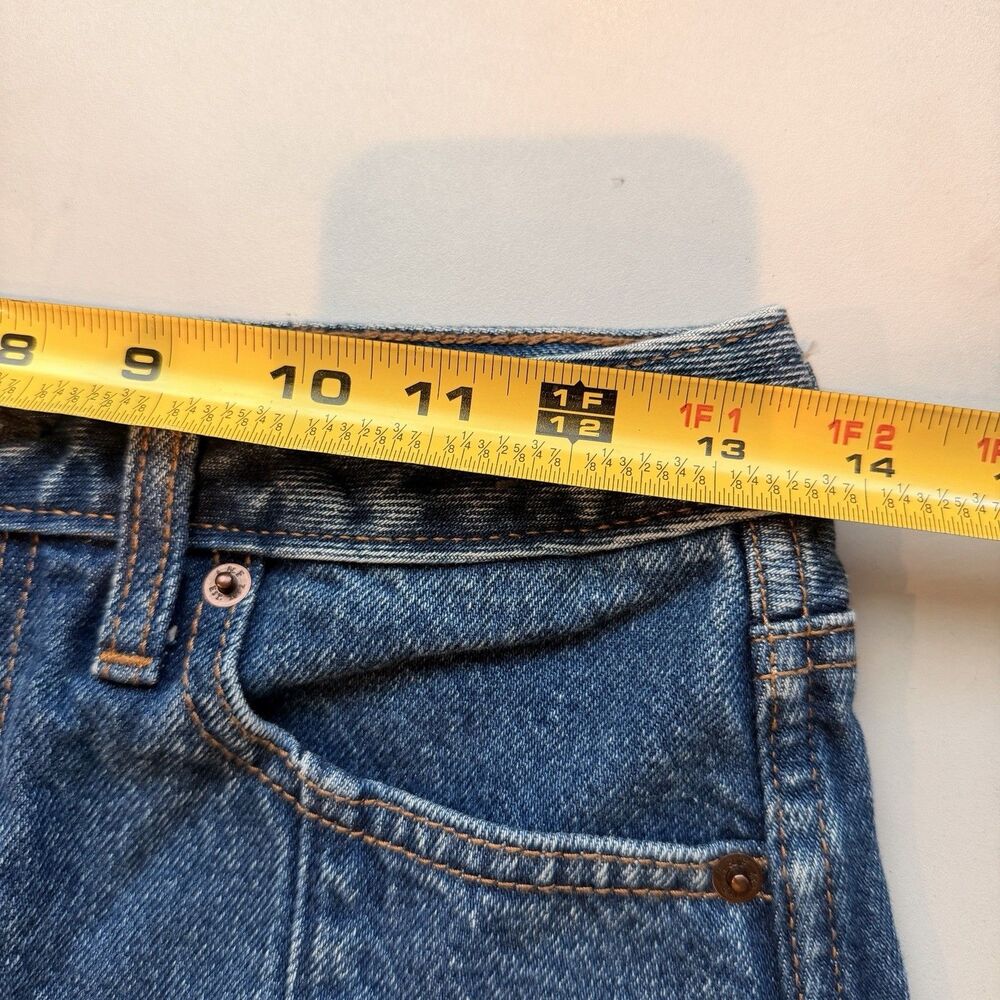 Abercrombie & Fitch Zoe Natural Rise A-Line Denim Mini Skirt Raw Hem 26/2 - Picture 6 of 8
